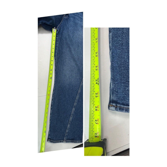 Good American Womens Blue High Rise Twist Seam Straight Cropped Jeans Size 15/33 - Picture 9 of 14